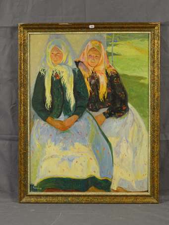 MARKOWICZ Arthur 1872-1934 Deux jeunes polonaises 