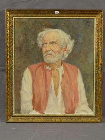 MARKOWICZ Arthur 1872-1934 Homme au gilet rouge 