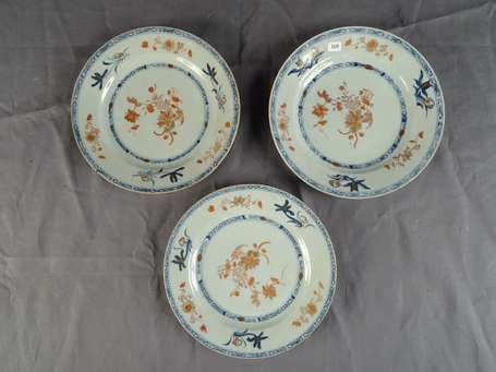 CHINE - Compagnie des Indes - 3 Assiettes en 