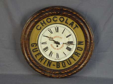 CHOCOLAT GUERIN-BOUTRON : Horloge en tôle 