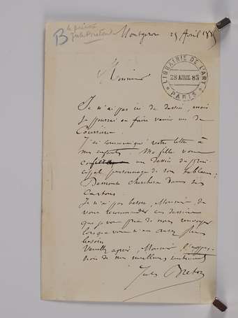 BRETON (Jules) - 1827-1906 - Lettre autographe 