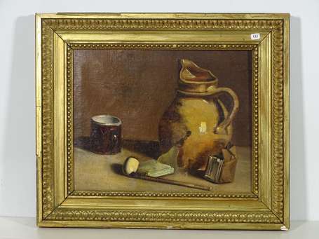 ECOLE FRANCAISE XIXème, Nature morte au pichet et 