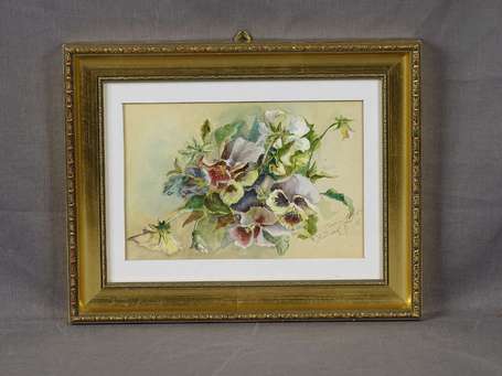 ROBIEL Ferdinand XIXé-Xxé Bouquet. Aquarelle 