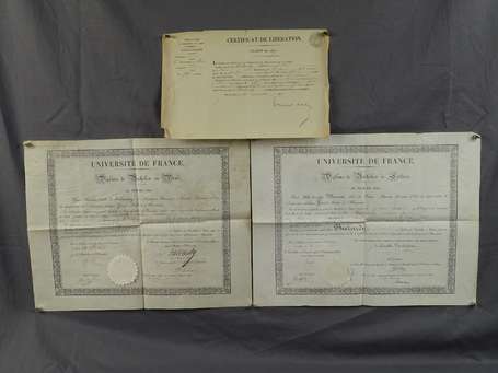Famille Deloc/Batardy - 1844/1846 - 2 diplômes 