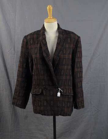 GERARD DAREL - Veste en laine rayé noir et marron 