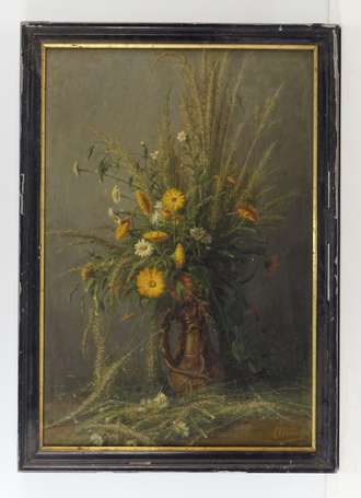 TISSERON A. ( début Xxè ) Bouquet champêtre. Huile