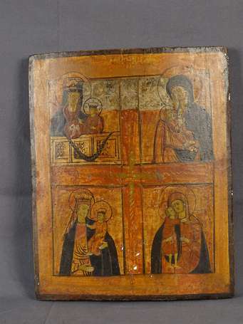 Icone Quatre Vierges à l'Enfant en quatre panneaux