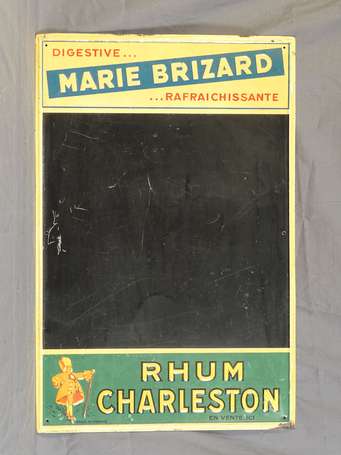 MARIE BRIZARD / RHUM CHARLESTON : Ardoise en tôle 