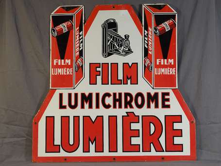 LUMIÈRE : Plaque émaillée double-face à suspendre.