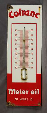 COFRANC MOTOR OIL : Thermomètre émaillé plat à 