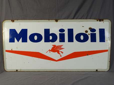 MOBILOIL : Plaque émaillée illustrée du Pégase. 