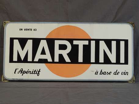 MARTINI : Bandeau émaillé plat à oreilles, insolé.