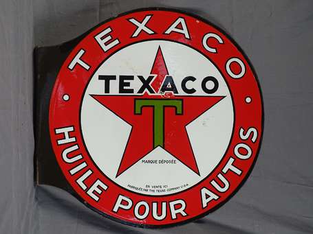 TEXACO « Huile pour Autos » : Plaque émaillée 