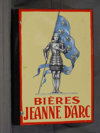 BIERE JEANNE D'ARC : Plaque émaillée double-face à