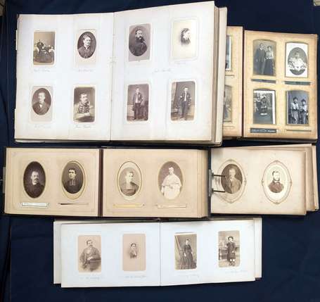 Ensemble de 5 Albums de photos CDV et Cabinet , 