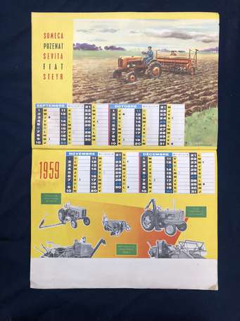 Tracteur SEVITA - Calendrier publicitaire illustré