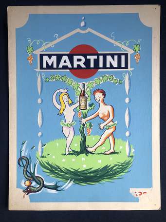 MARTINI - Original à la gouache illustré par 