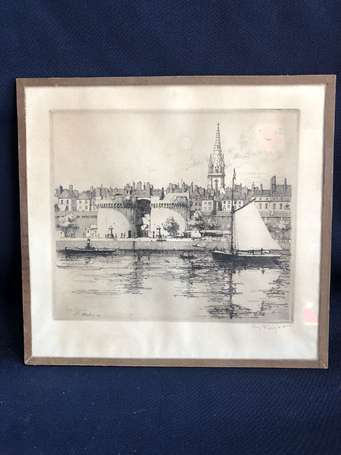 BEJOT - St Malo 1914 - eau forte de l'artiste 