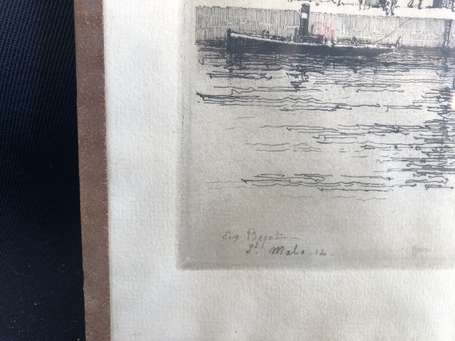 BEJOT - St Malo 1914 - eau forte de l'artiste 