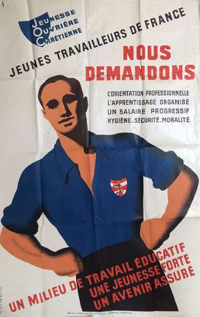 « J.O.C. Jeunesse Ouvrière Chrétienne » - Affiche 