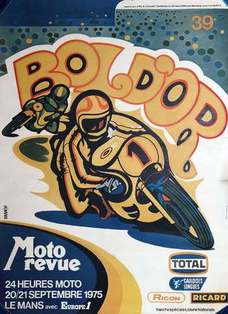 24H du Mans Moto , le Bol d'Or - Affiche de 1975 