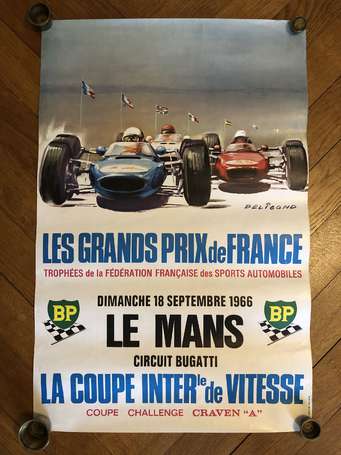 Automobile - affiche des grands prix de France , 