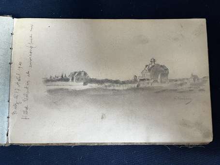Album d'environ 32 pages croquis et dessins de Ch.
