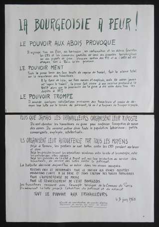 MAI 68 - La bourgeoisie a peur - Affiche originale