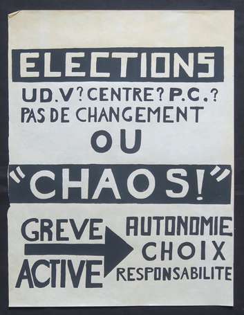 MAI 68 - Elections ou chaos : grève active - 