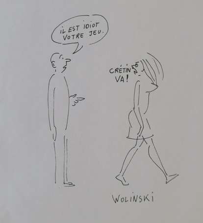 WOLINSKI (1934-2015) - dessin original sur 2 