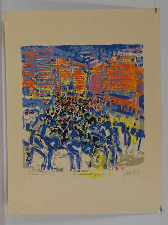 YANKEL Jacques (1920-2020) Animation Lithographie 