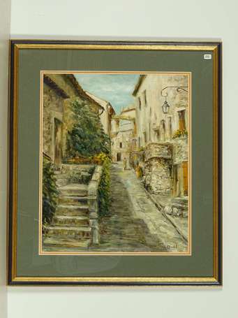 CABROL René Xxé Tourettes sur Loup. Huile sur 