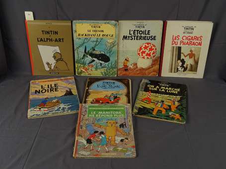 Hergé : Tintin ; 8 albums dont Les Cigares du 
