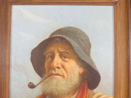 NOIREAUT L.éon (1890-1960) Homme à la pipe Huile 