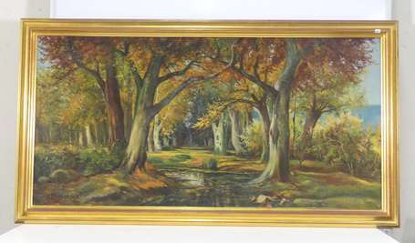 ETHEVENAUX Henri (1870-1947) Sous-bois Huile sur 