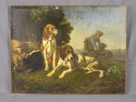 DE VOS Vincent 1829-1875 Chiens de meute au repos 