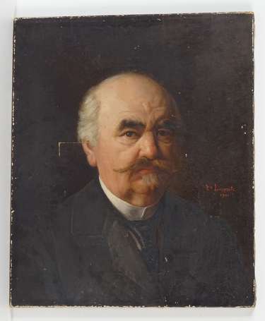 LECOMTE Ch, XIX Xxé, Portrait d'homme, huile sur 