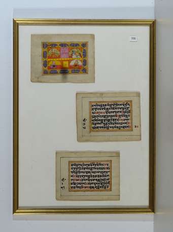 Inde- 2 parties de manuscrit Purana et 