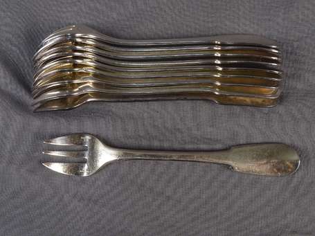 CRISTOFLE Modèle uniplat dix fourchettes à huitre