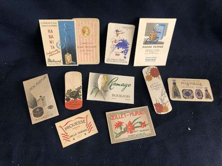 Parfum - 11 cartes parfumées anciennes illustrées
