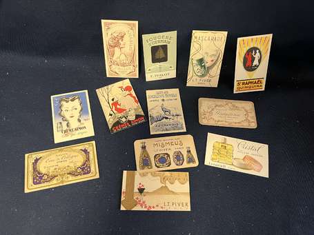 ensemble de 12 carte parfumées anciennes