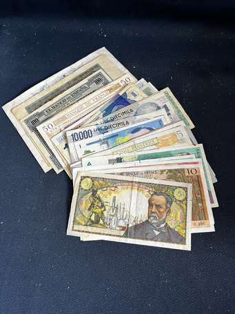 Monnaie - France et étranger - Environ 40 billets 