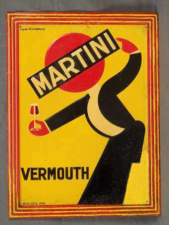 MARTINI Vermouth : Tôle lithographiée embossée, 