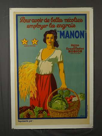 ENGRAIS MANON : Affiche lithographiée signée Viano