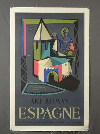 ESPAGNE Art Roman : Affiche lithographiée signée 