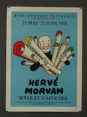 HERVÉ MORVAN « Bouquet d'Affiches - Bibliothèque 