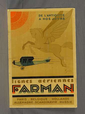 FARMAN Lignes Aériennes : Affiche lithographiée 