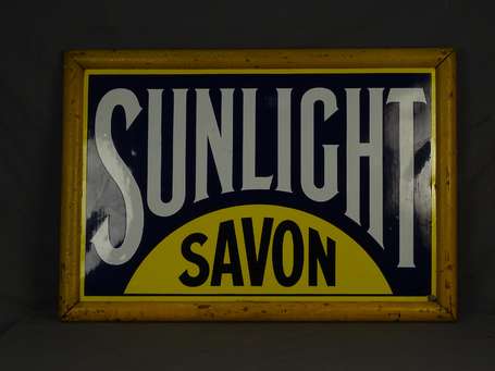 SAVON SUNLIGHT : Plaque émaillée dans son cadre en