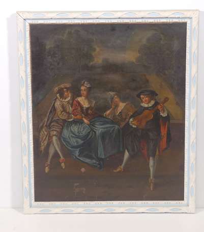 ECOLE XVIIIème siècle, d'après Watteau, Scène 