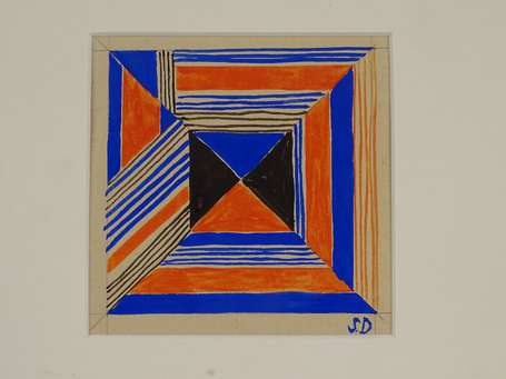 DELAUNAY Sonia 1885-1979 Etude projet textile pour